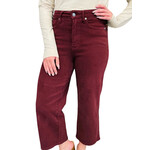 Judy Blue Judy Blue JB88752 Oxblood High Waist Tummy Control Garment Dyed Wide Crop