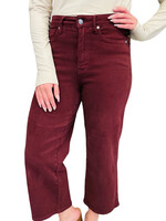 Judy Blue Judy Blue JB88752 Oxblood High Waist Tummy Control Garment Dyed Wide Crop