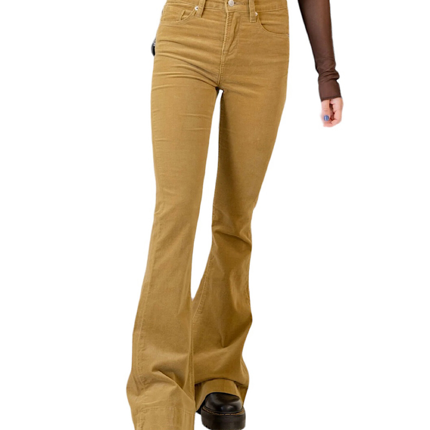 Mica Denim Mica Caramel Highrise Velvet Super Flare MDP-F376