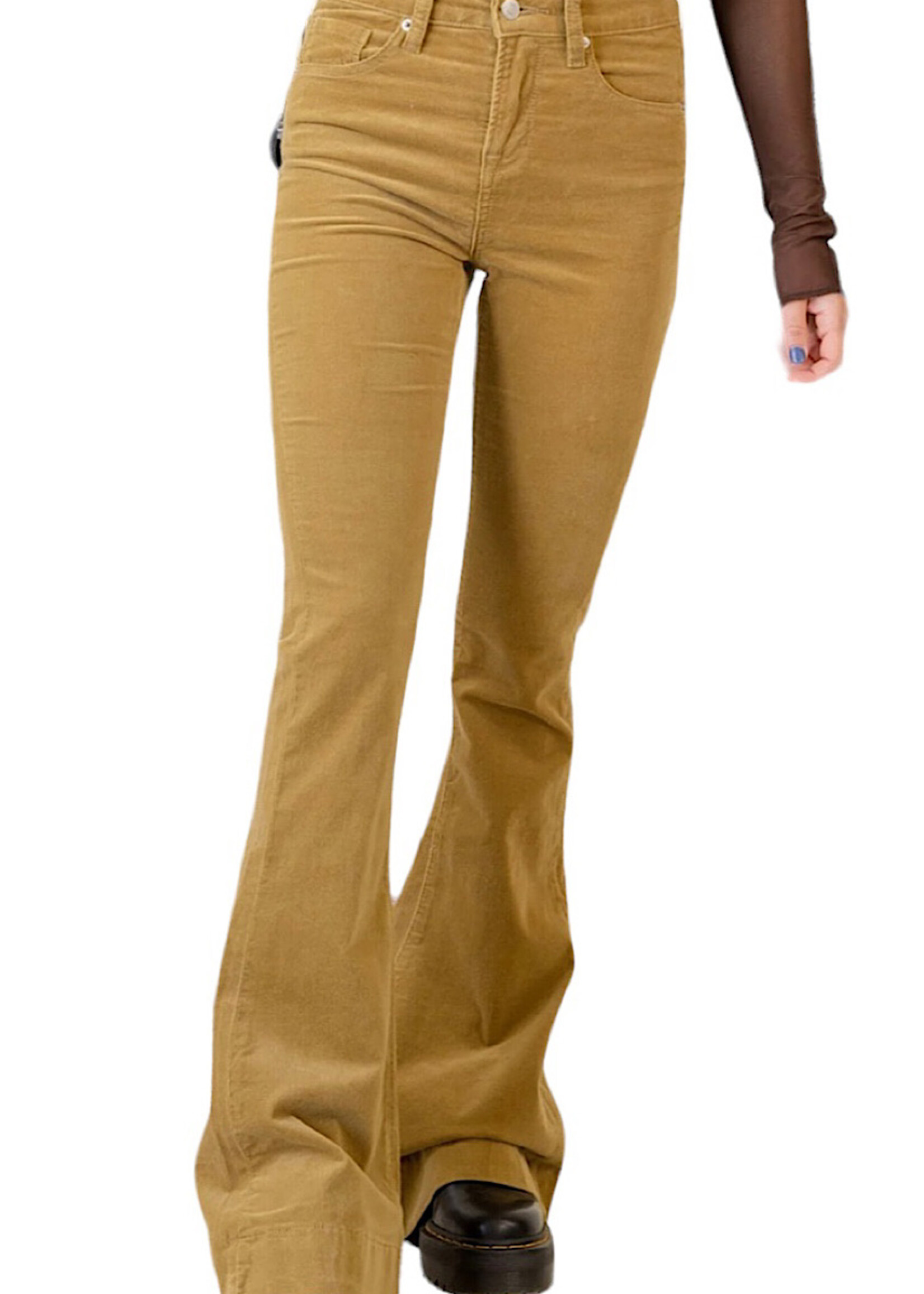 Mica Denim Mica Caramel Highrise Velvet Super Flare MDP-F376