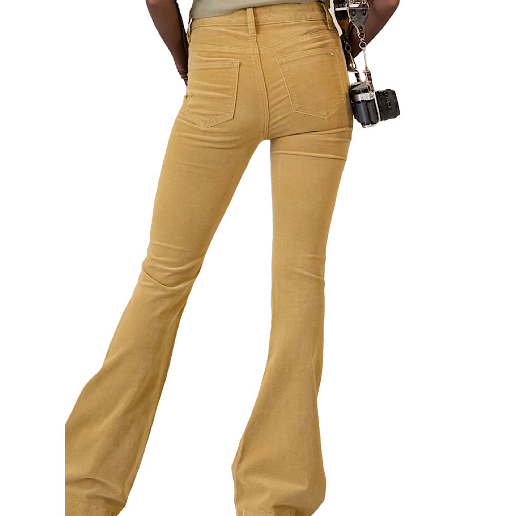 Mica Denim Mica Caramel Highrise Velvet Super Flare MDP-F376