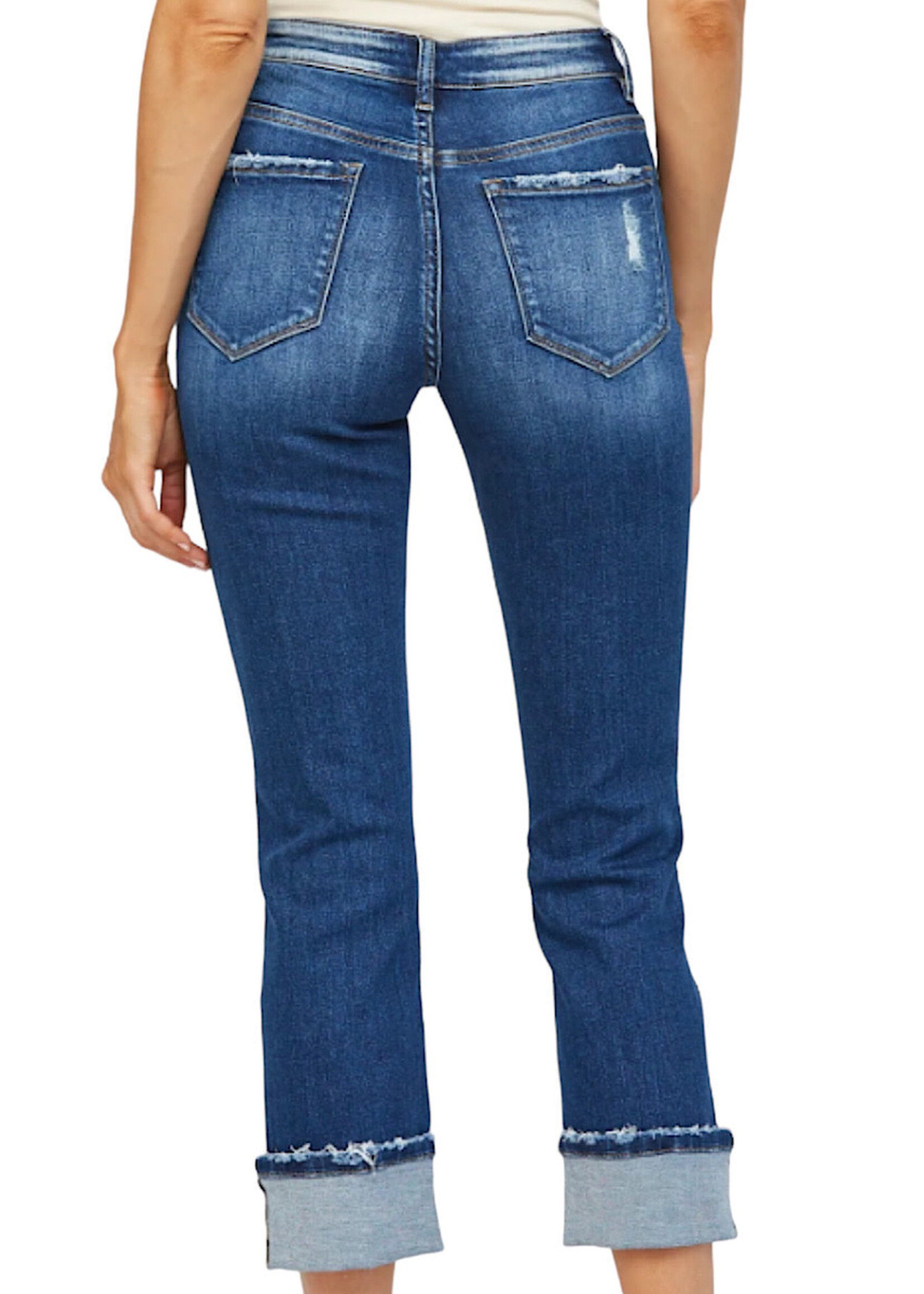 Mica Denim Mica Mid Rise Straight Leg W/Cuff MDP-T2061
