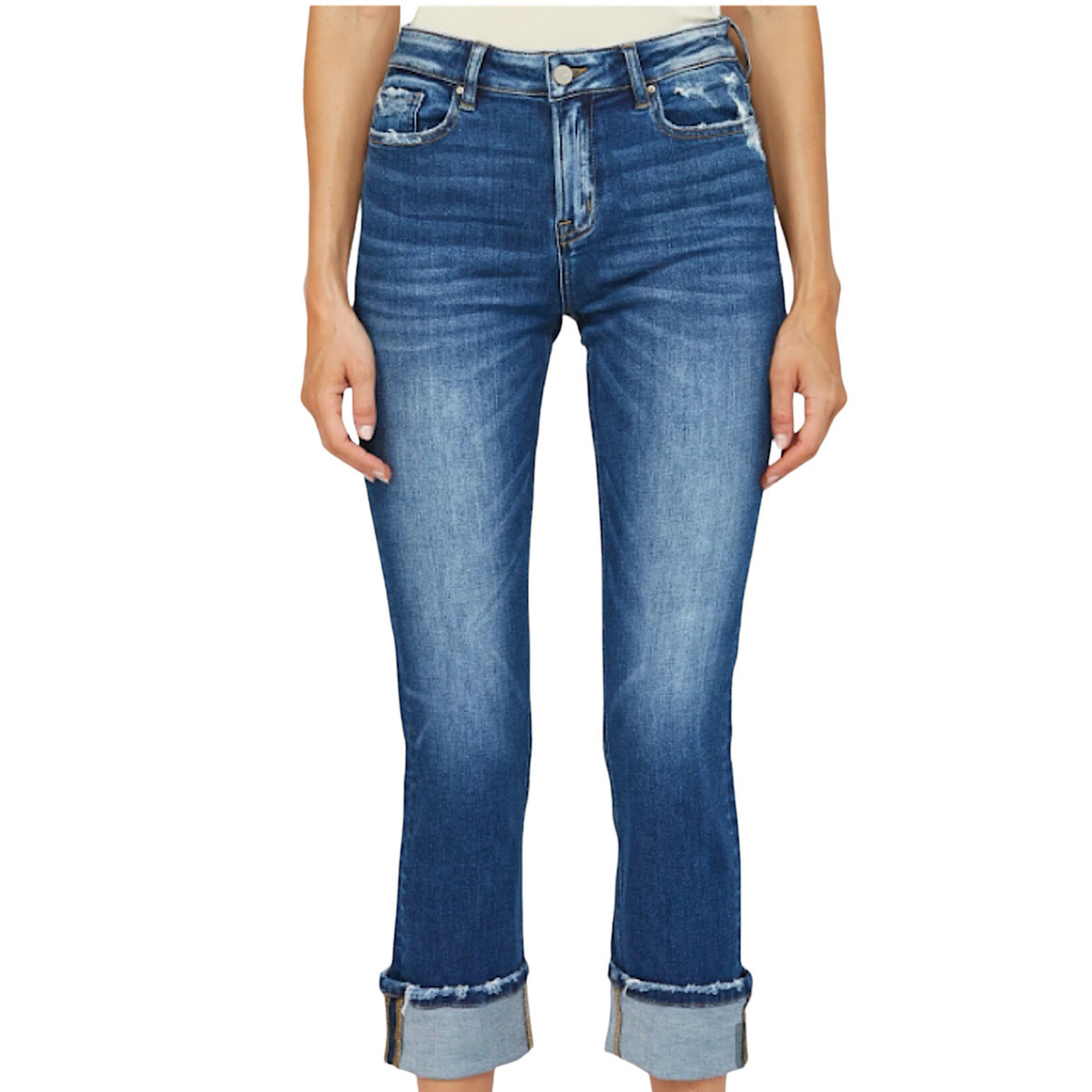 Mica Denim Mica Mid Rise Straight Leg W/Cuff MDP-T2061