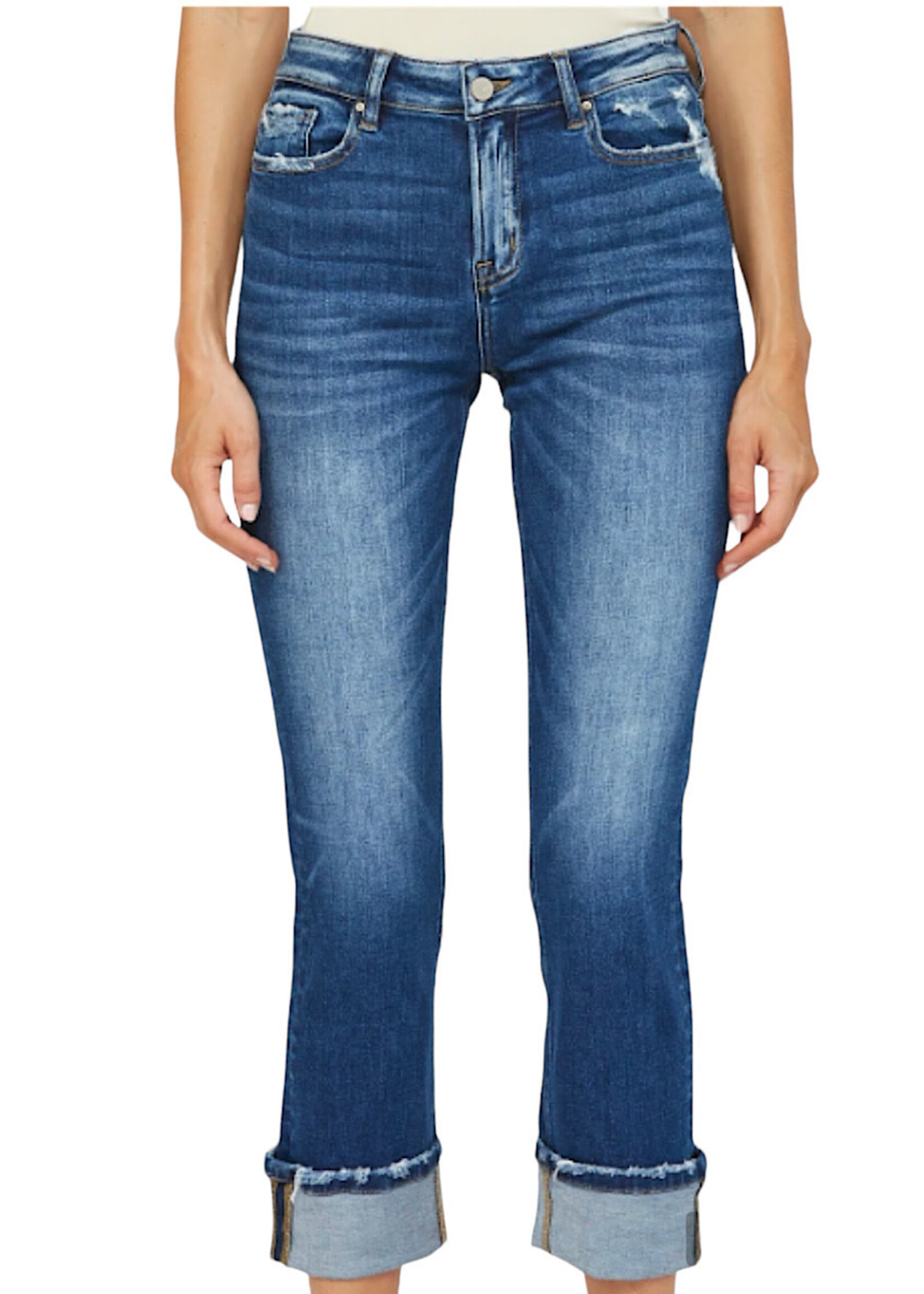 Mica Denim Mica Mid Rise Straight Leg W/Cuff MDP-T2061