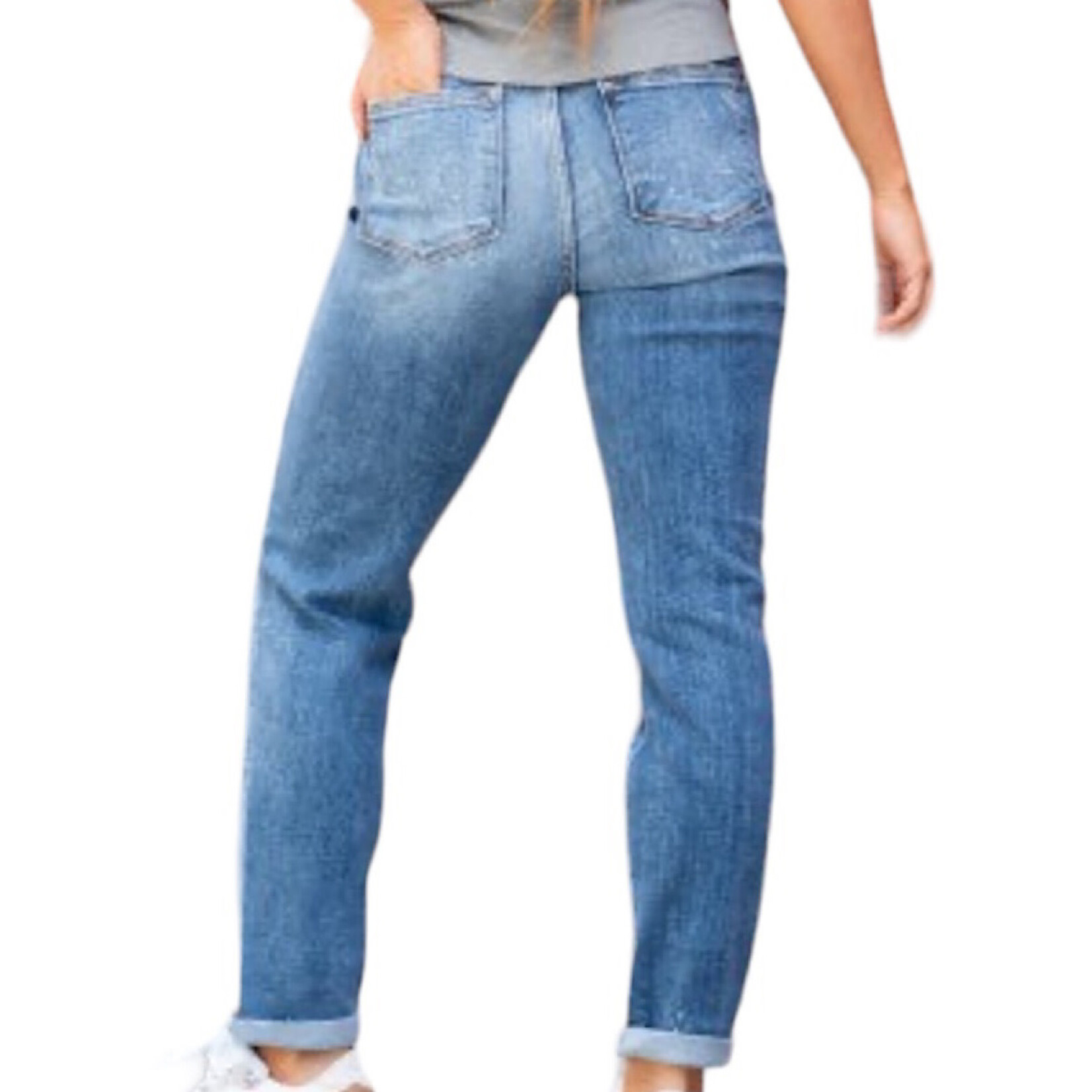 Judy Blue Judy Blue JB82346dk High Rise Bleach Splash Boyfriend