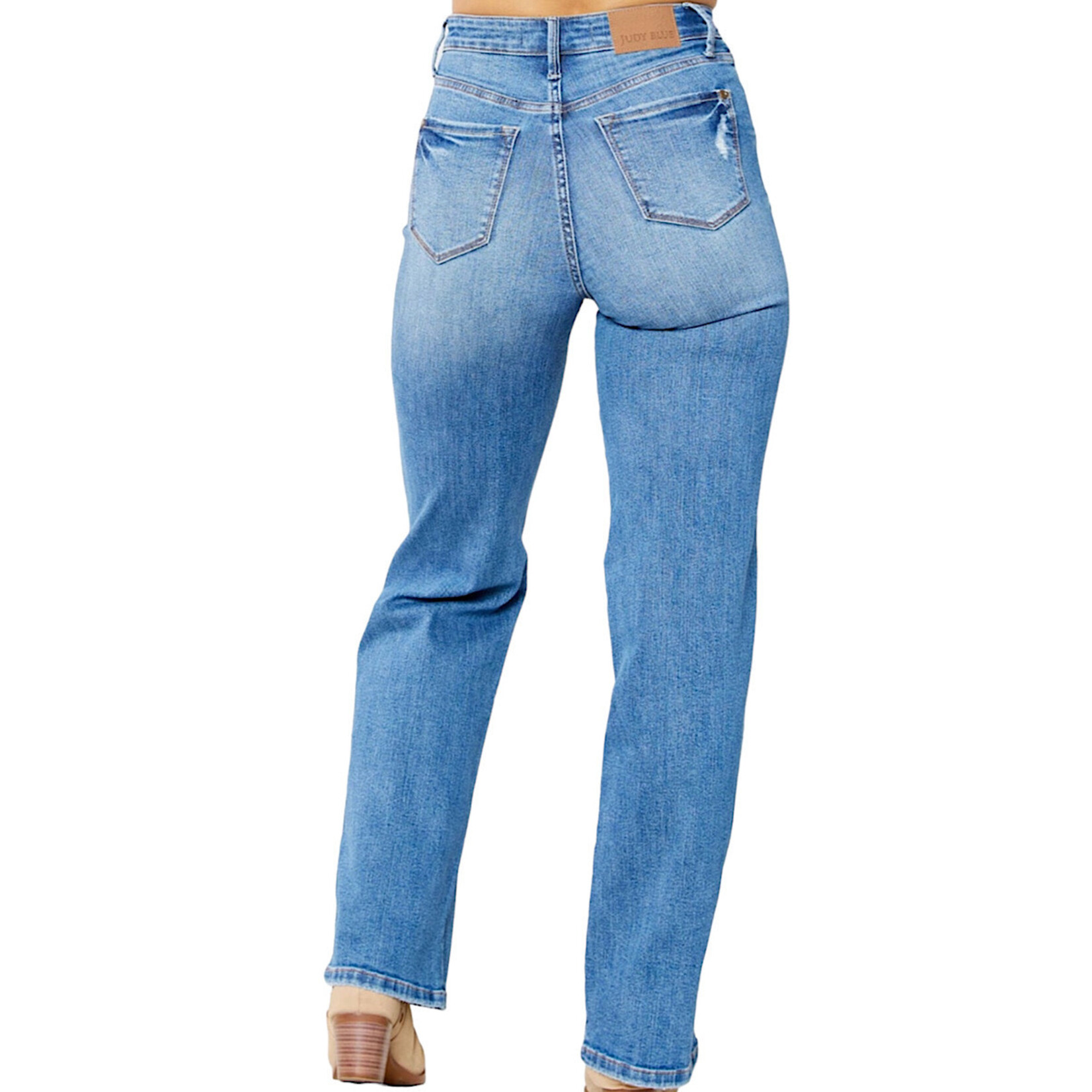 Judy Blue JB88785PL H/W Tummy Control Knee Destroy Straight