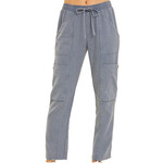 Plus Denim Blue Washed Linen Cargo Pants
