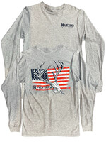 Heybo L/S Graphic Tee Deer Skull On Flag S