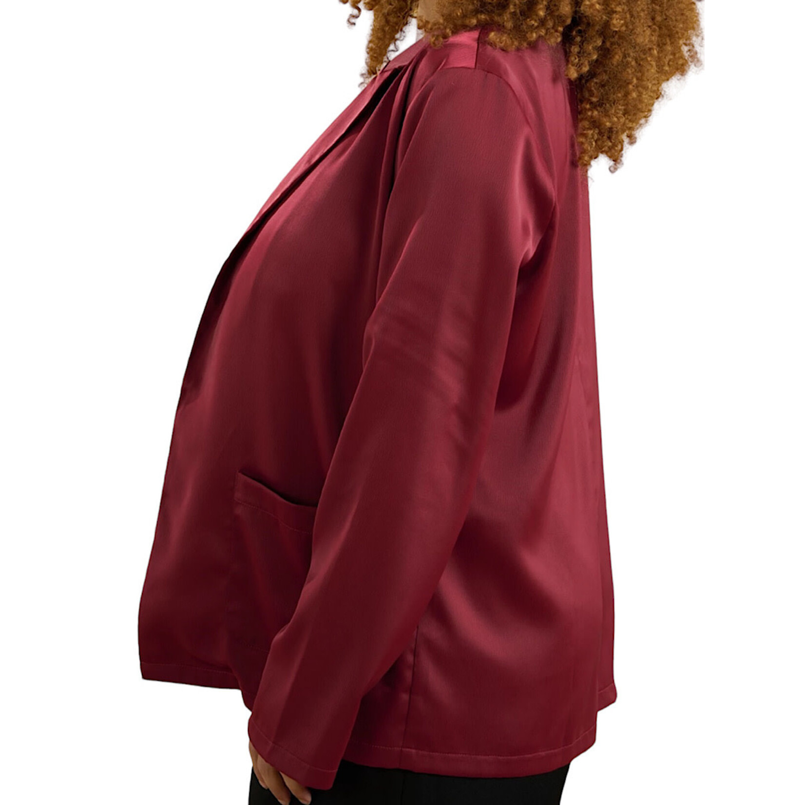 Burgundy Boyfriend Blazer