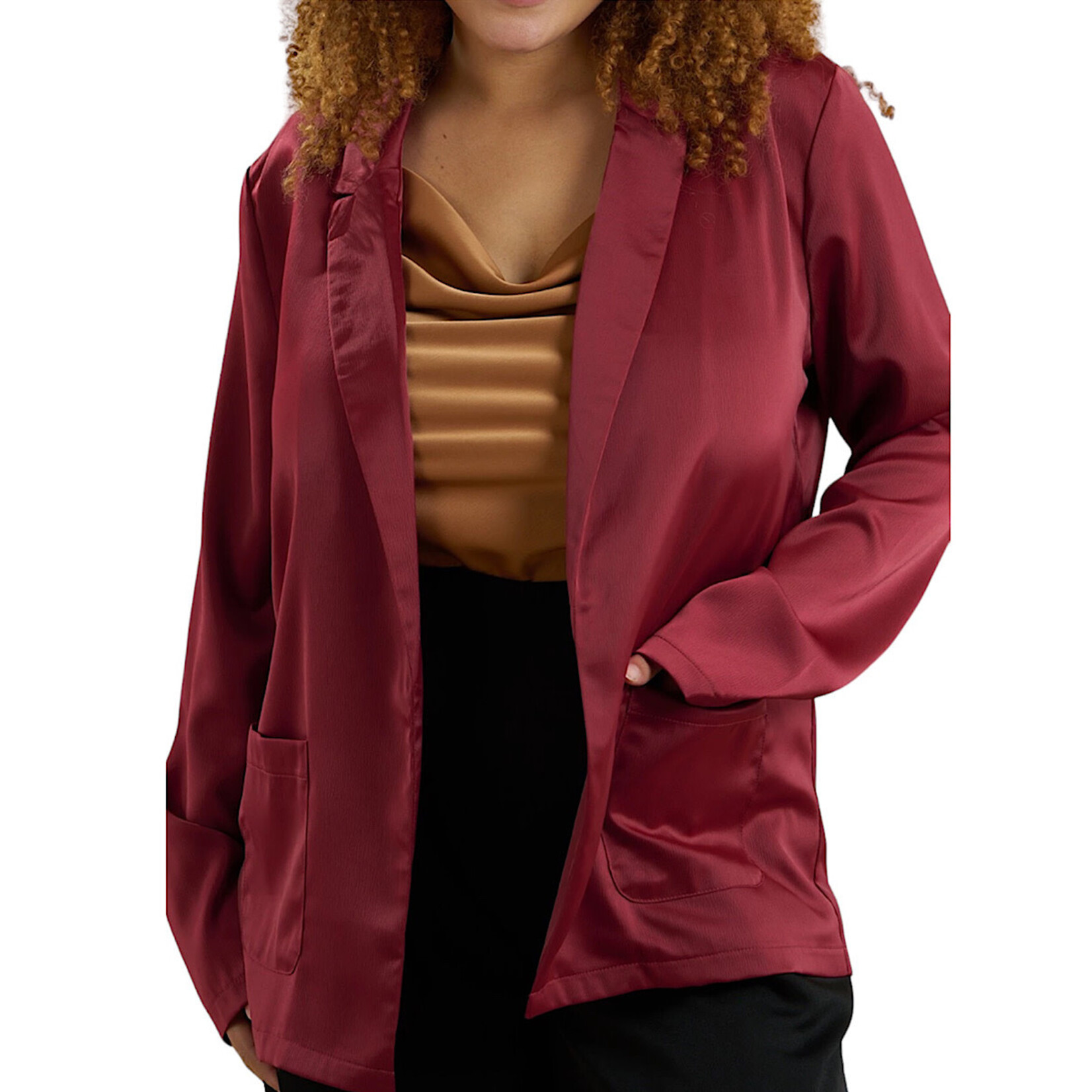 Burgundy Boyfriend Blazer