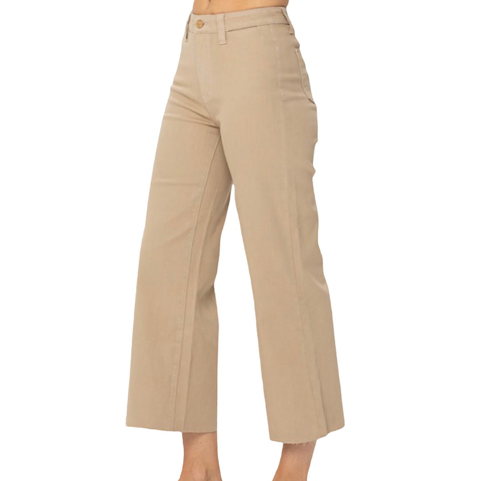Judy Blue Judy Blue Khaki HW Garment Dyed Crop Wide Leg JB88638