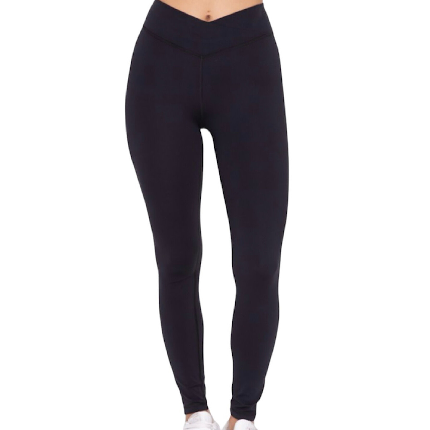 Black Venice Crossover Waist Leggings