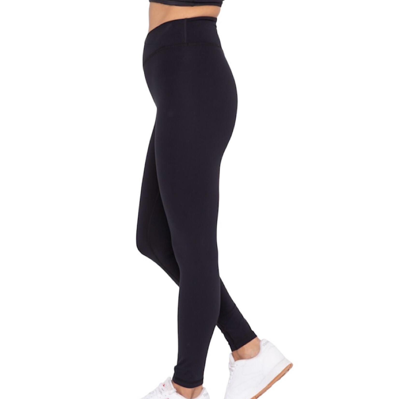 Black Venice Crossover Waist Leggings