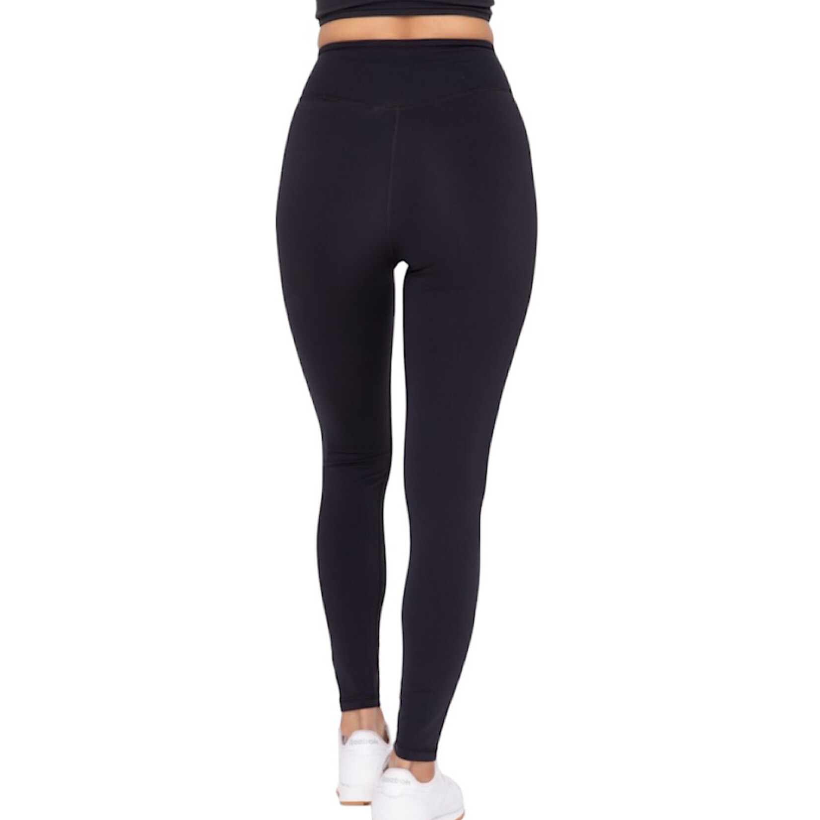 Black Venice Crossover Waist Leggings