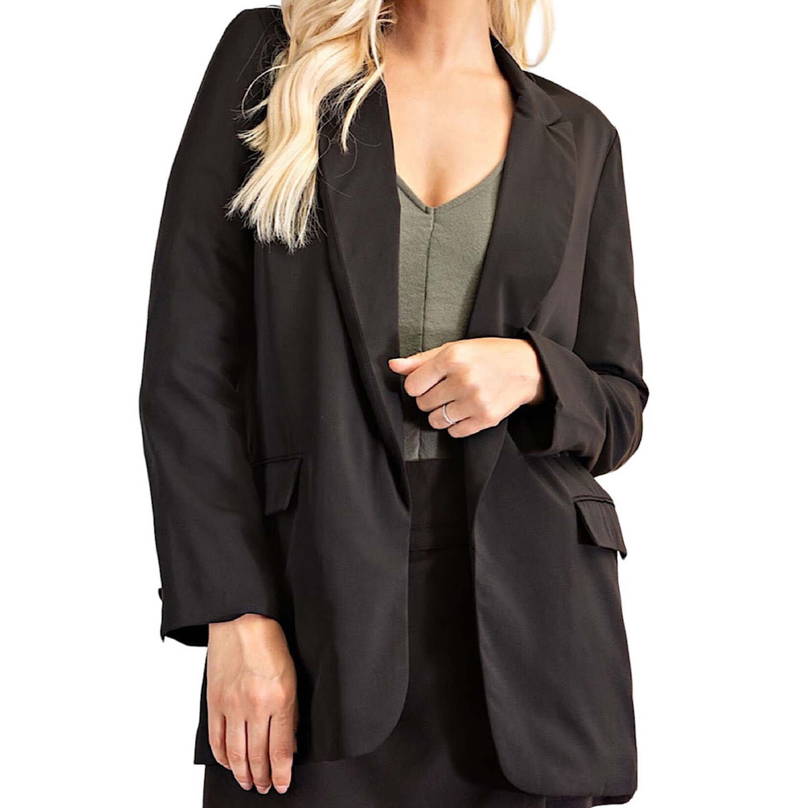 Black Satin Blazer