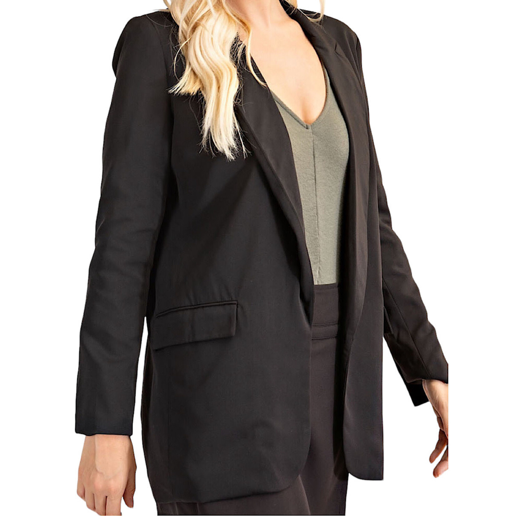 Black Satin Blazer
