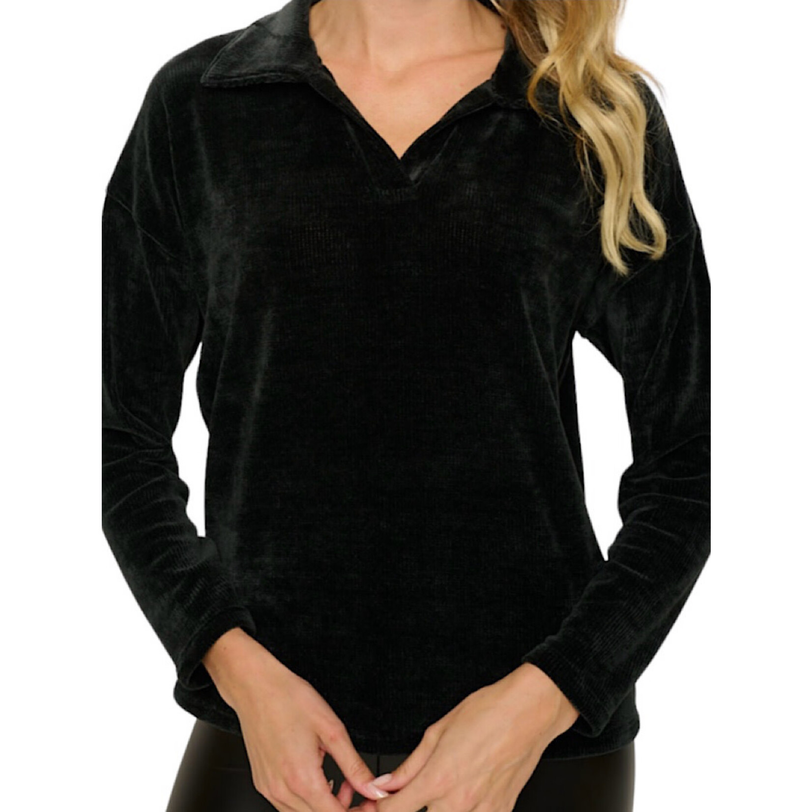 Black Long Sleeve Polo Shirt