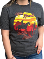 American Highway Cowgirl Sunset S/S Tee-Charcoal Heather