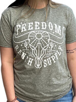 American Highway Freedom Ranch CO S/S Tee- Moss Heather