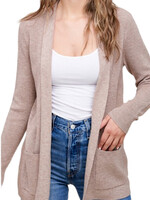 Waffle Textured Open Front Cardigan
