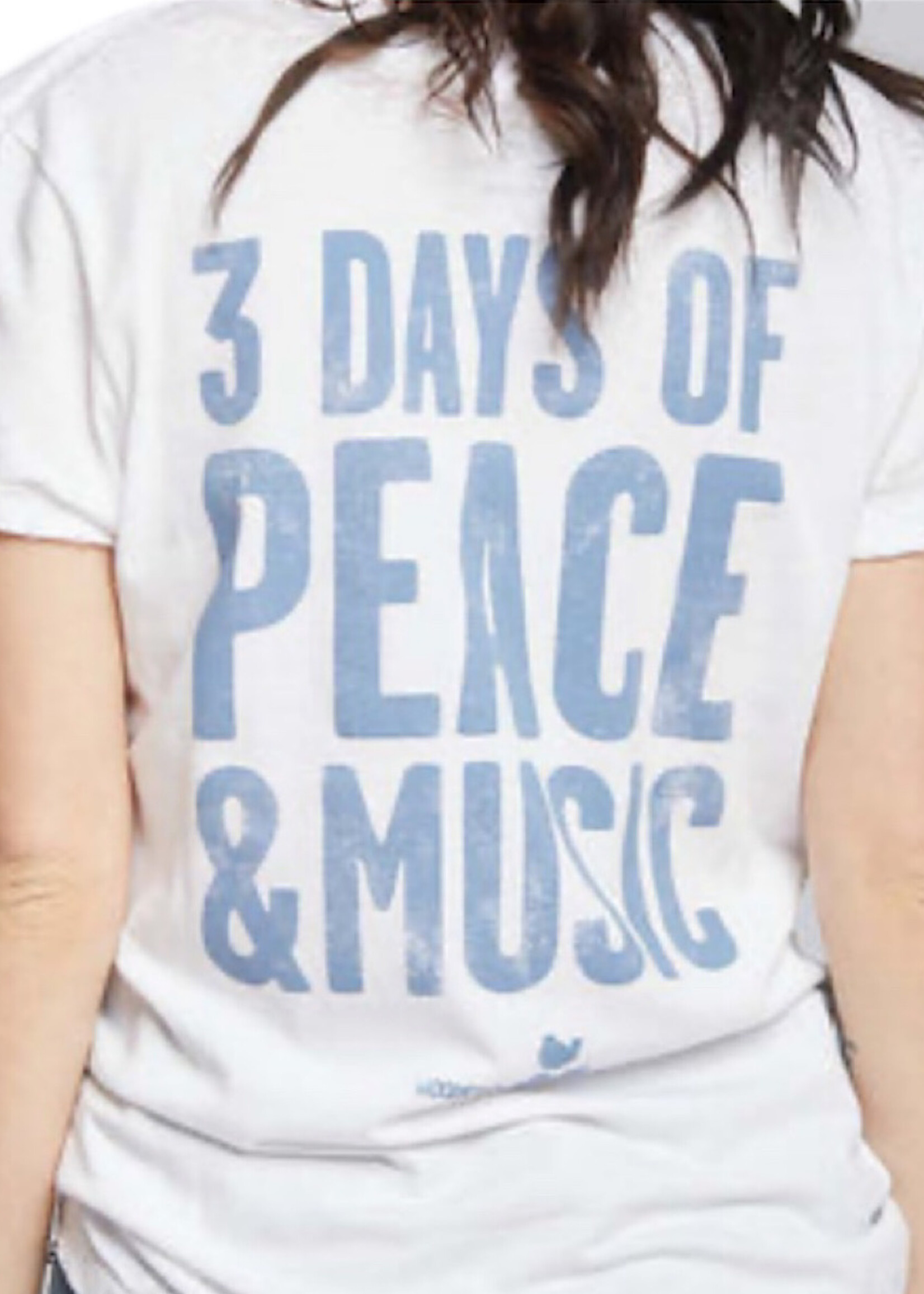 Recycled Karma White Woodstock 3 Days Of Peace & Music Tee