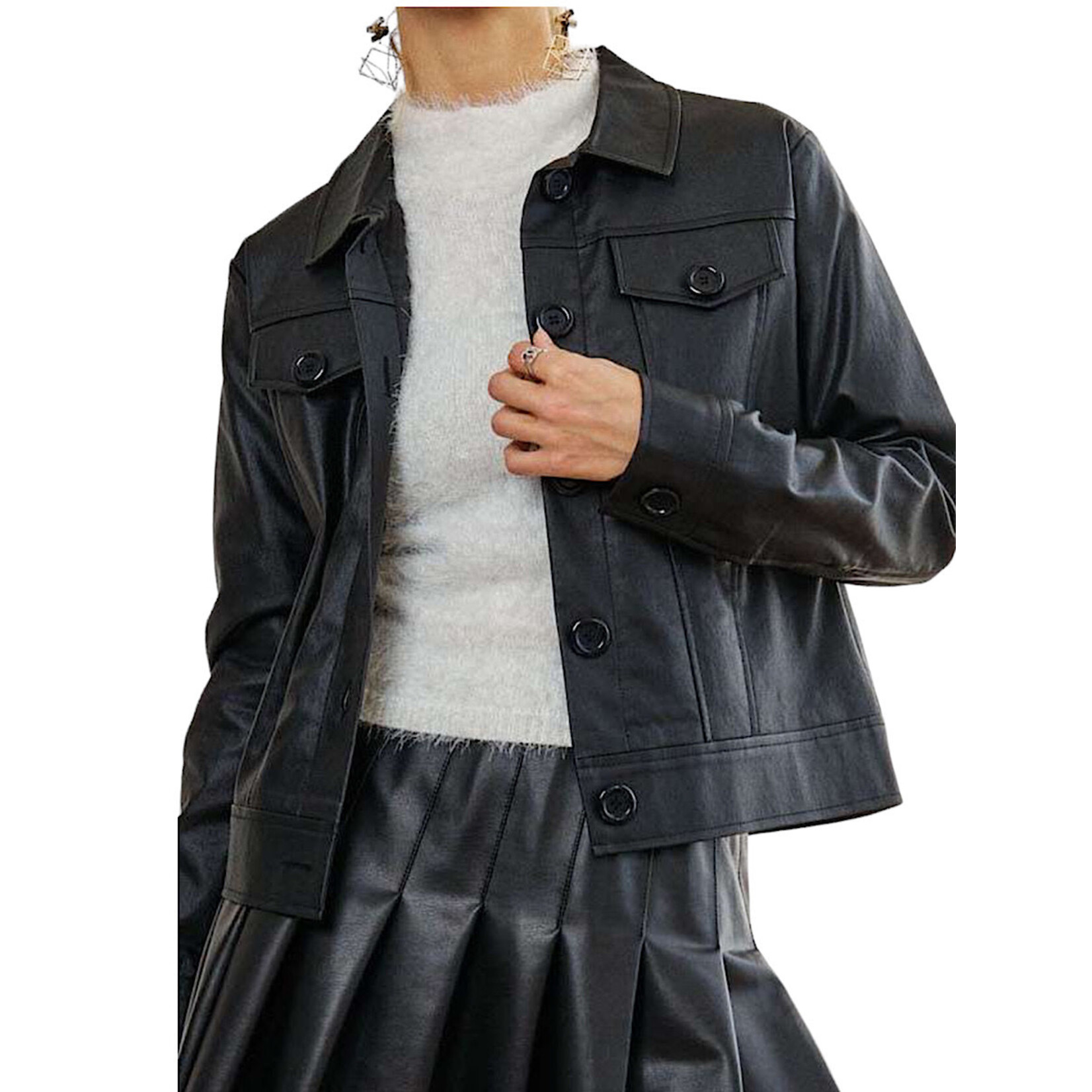 Black Chintzed Twill Jacket