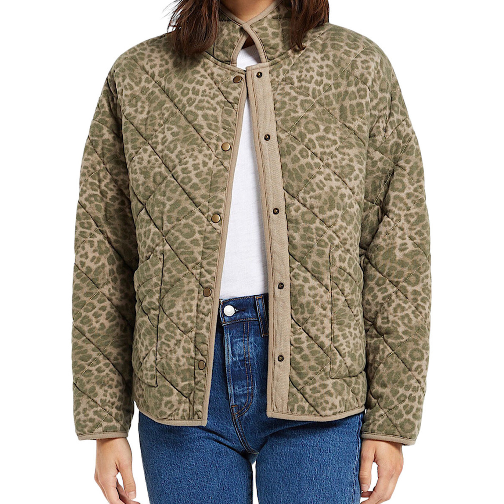 Z Supply Z Supply Dusty Olive Maya Leopard Jacket