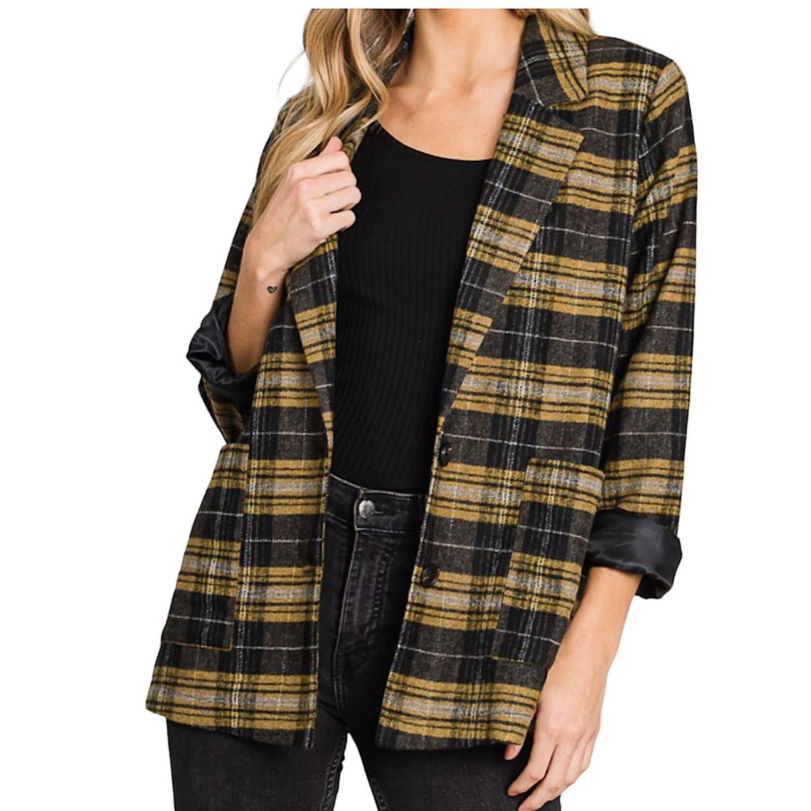 Mustard Patch Pocket Buttoned Jacket