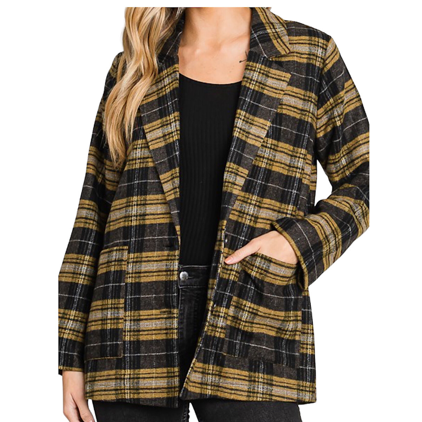 Mustard Patch Pocket Buttoned Jacket