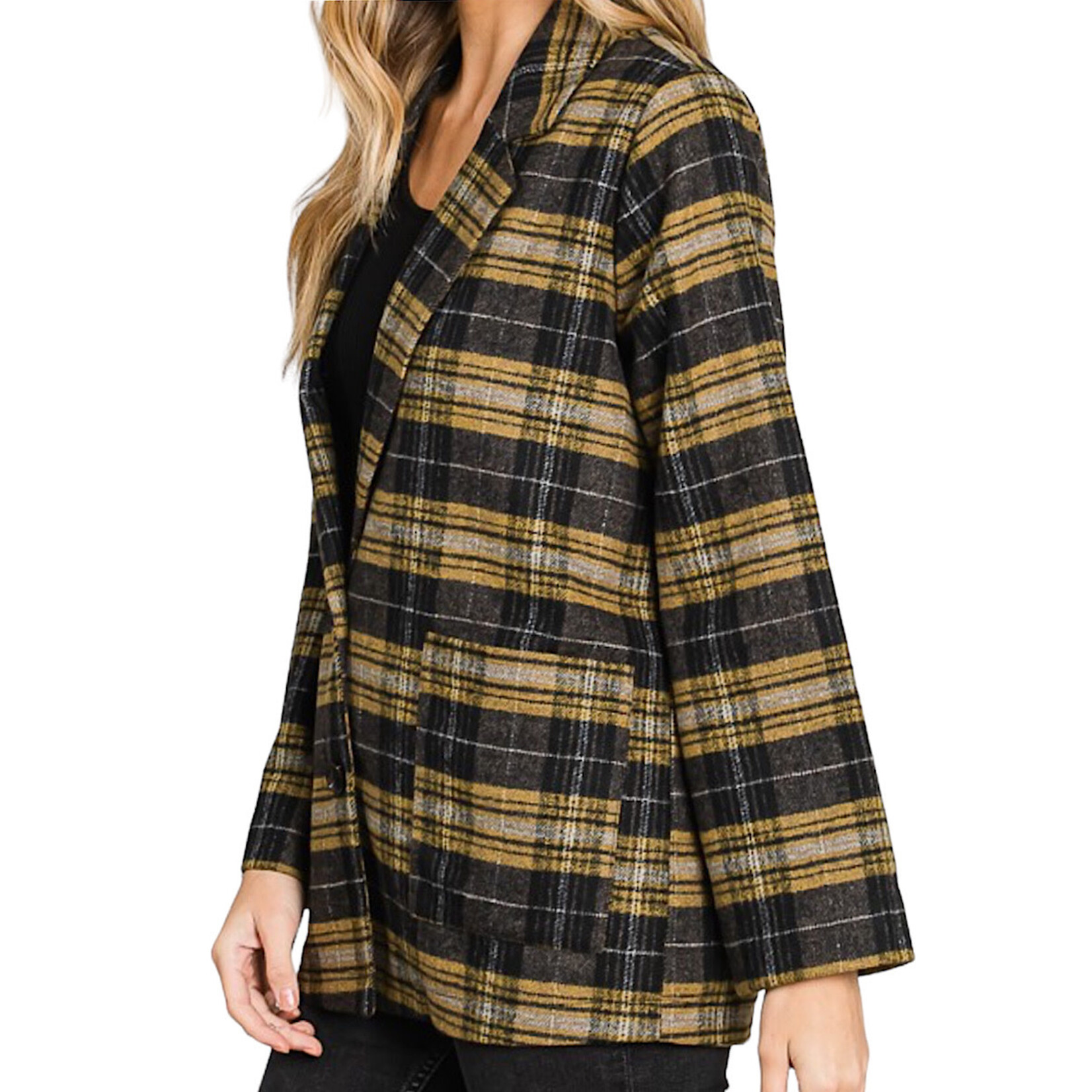 Mustard Patch Pocket Buttoned Jacket