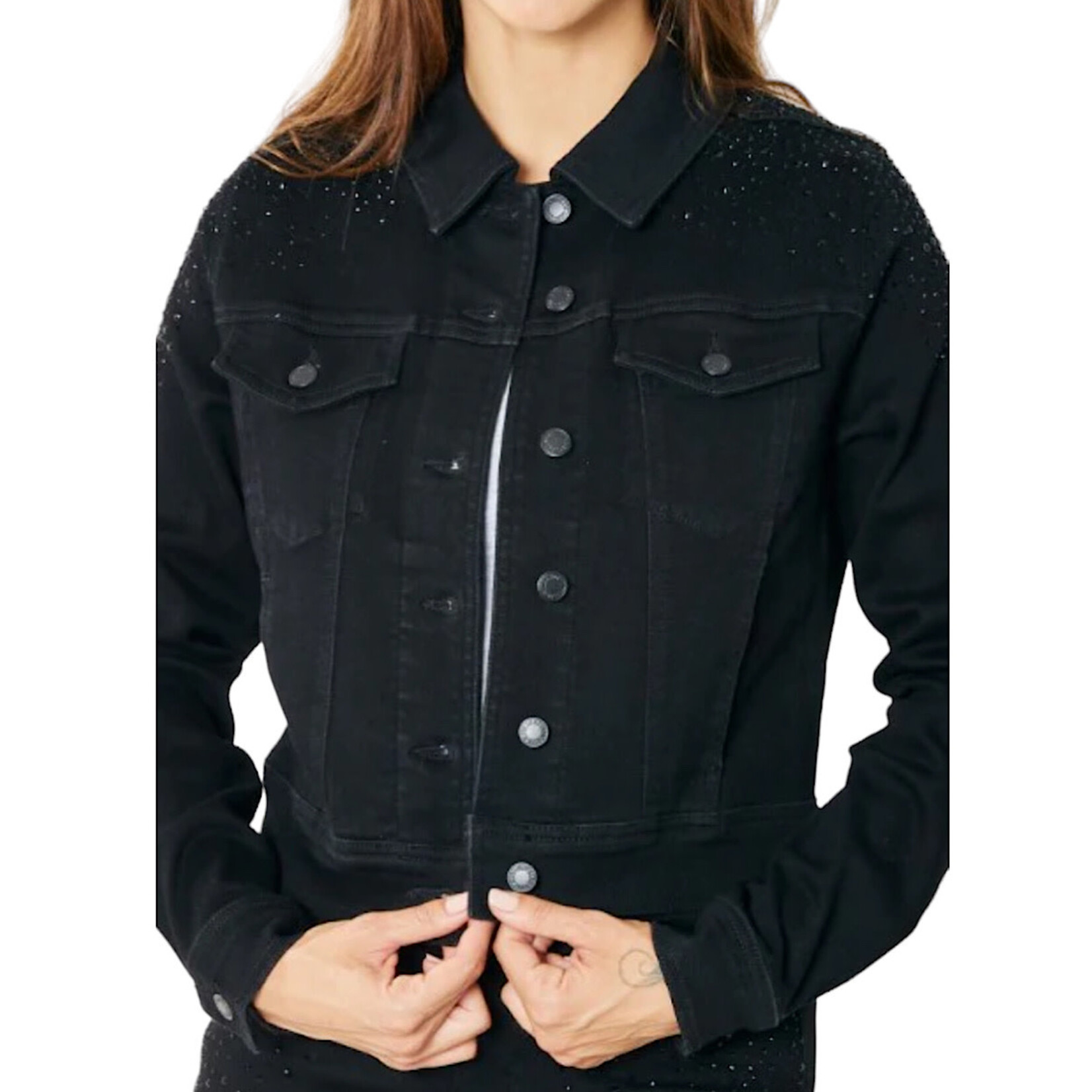 Judy Blue JB7872 Black Rhinestone Embellished Jacket