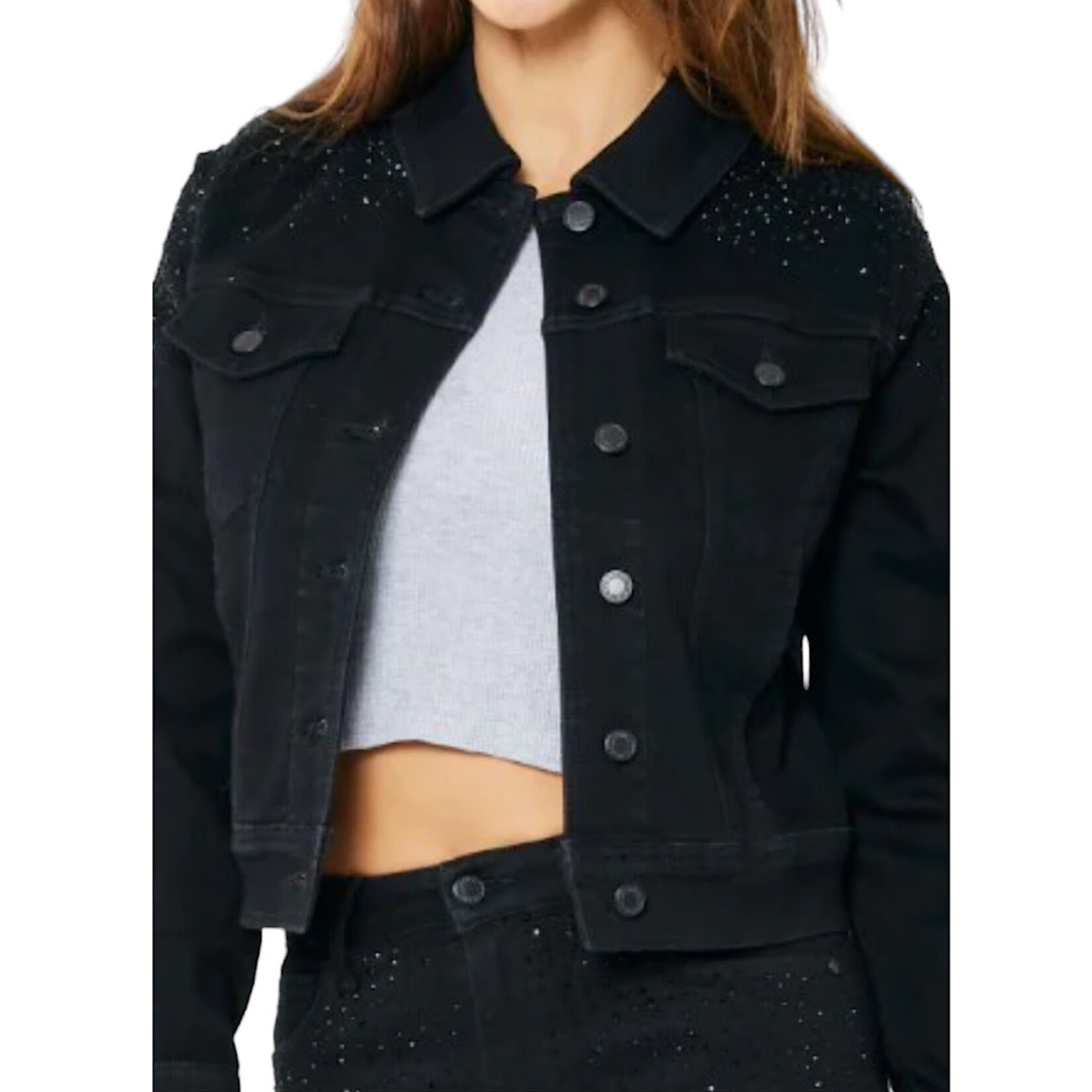 Judy Blue JB7872 Black Rhinestone Embellished Jacket