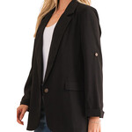 Black Blazer with Fold Up Sleeve Detail