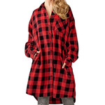RISEN Red Buffalo Plaid Long Shirt Jacket RDJ2105