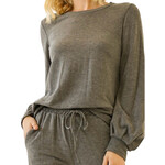 Charcoal Brushed Terry Pullover