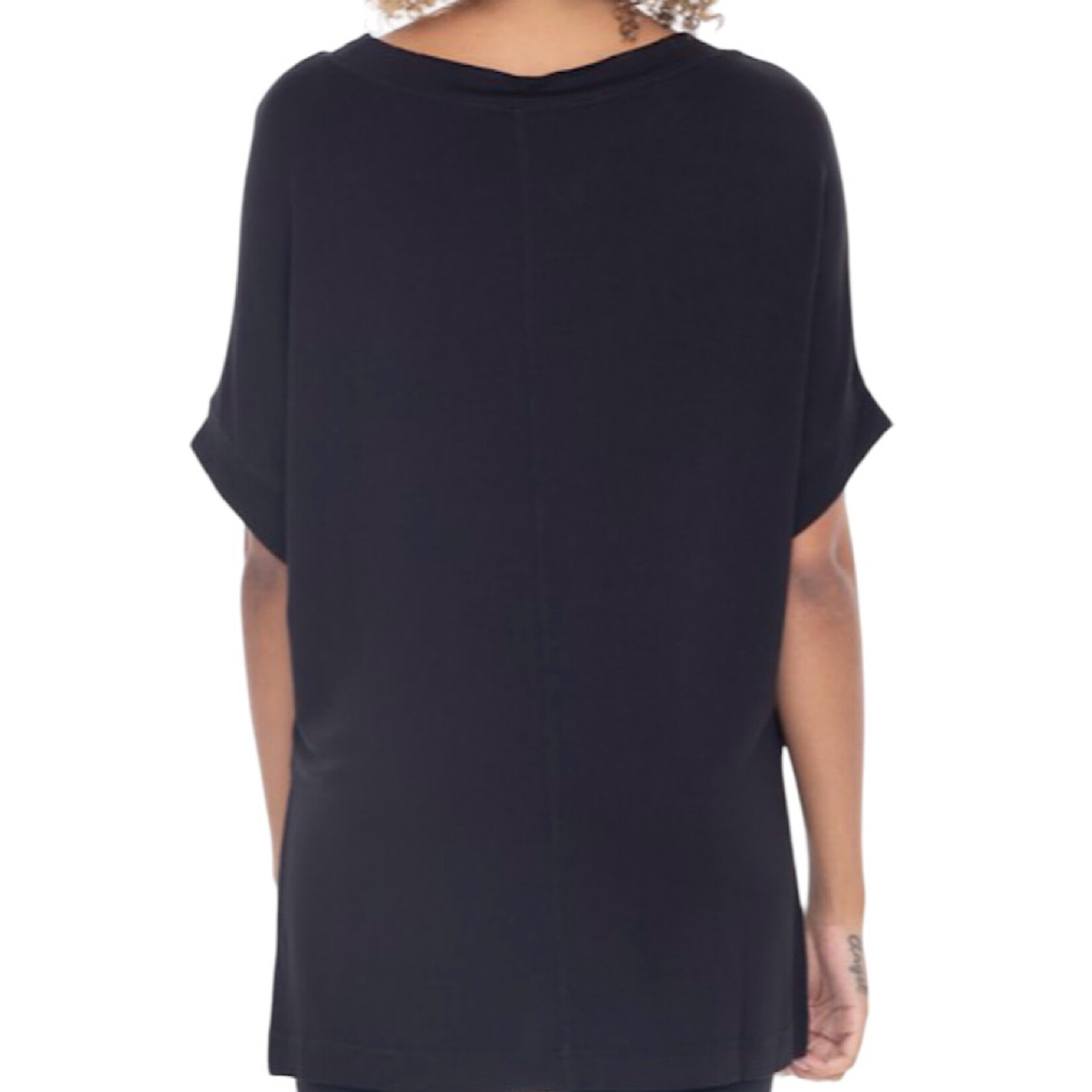 Black Dolman Sleeve Oversized Tunic Tee