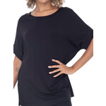 Black Dolman Sleeve Oversized Tunic Tee