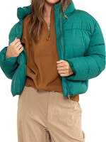 Green Quilted Puffer Jacket