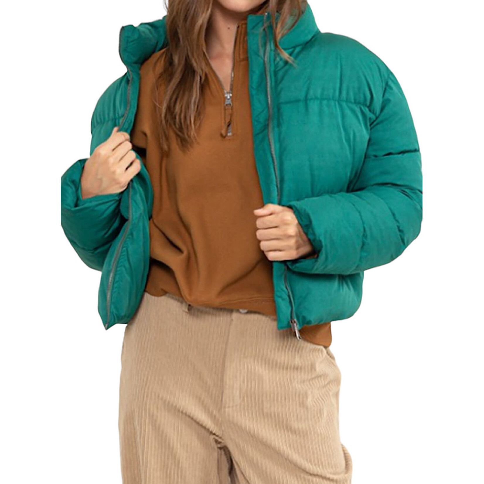 Green Quilted Puffer Jacket