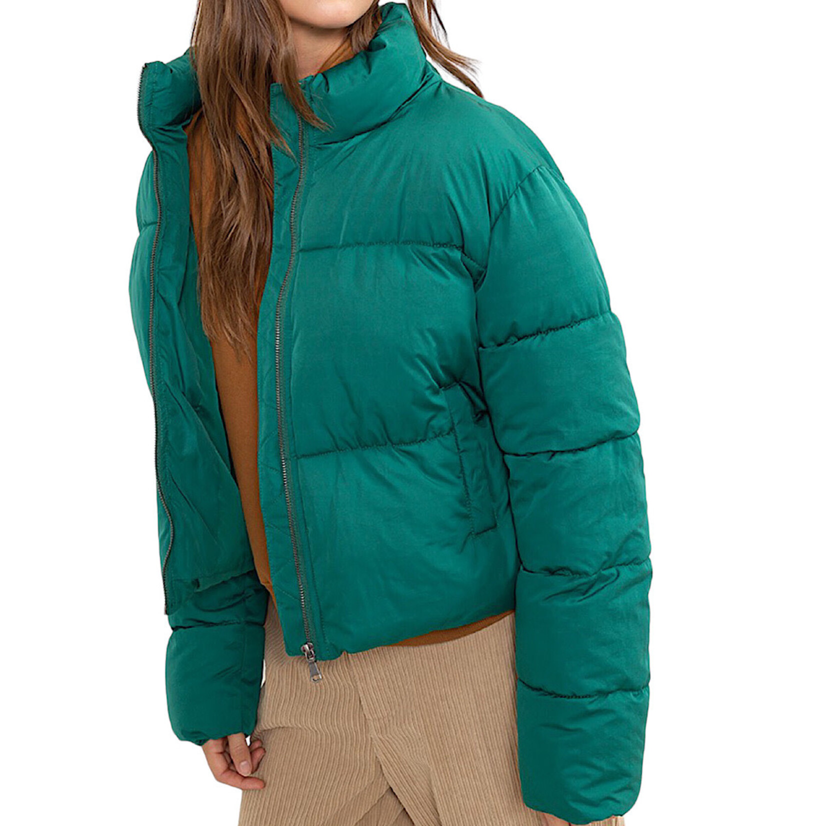 Green Quilted Puffer Jacket