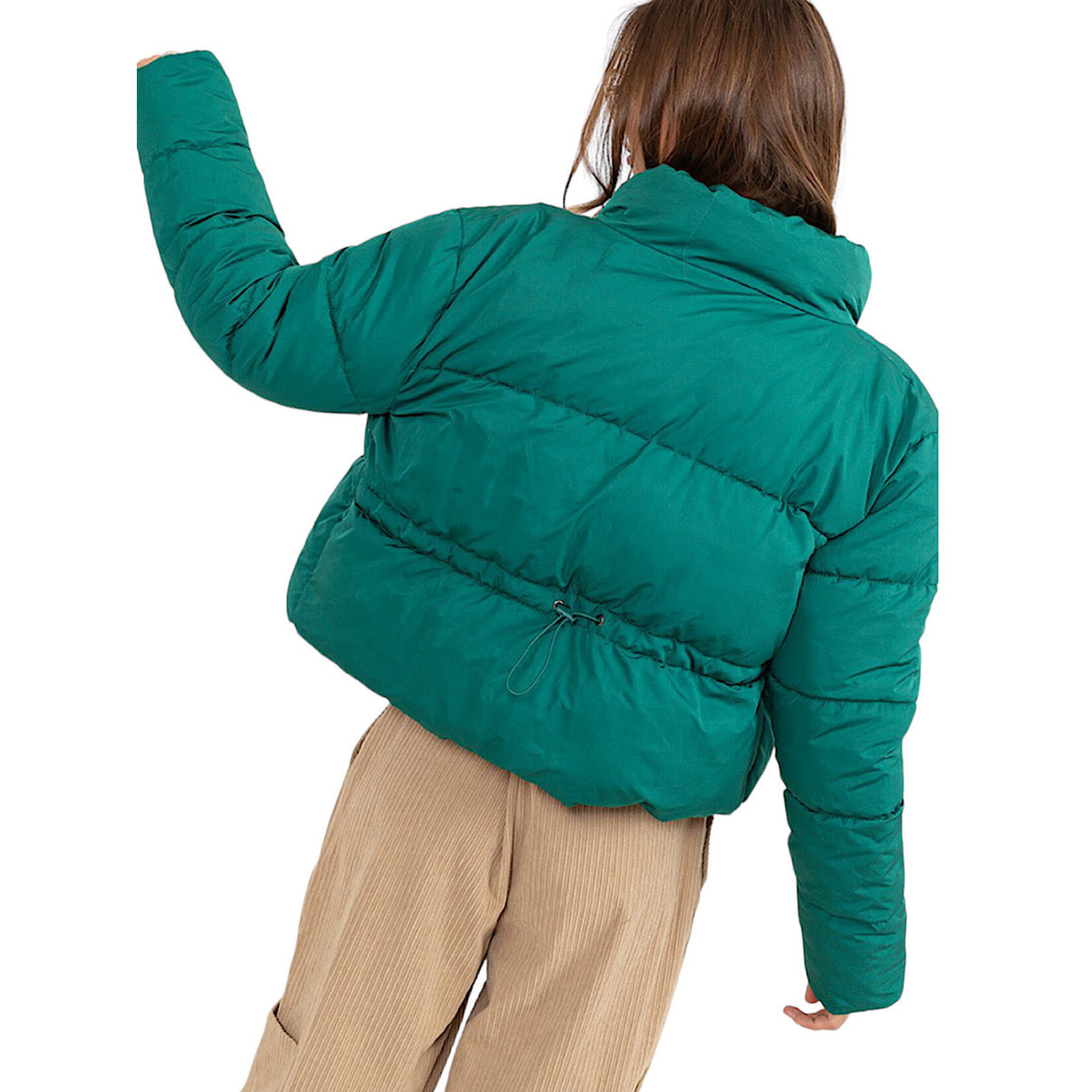 Green Quilted Puffer Jacket