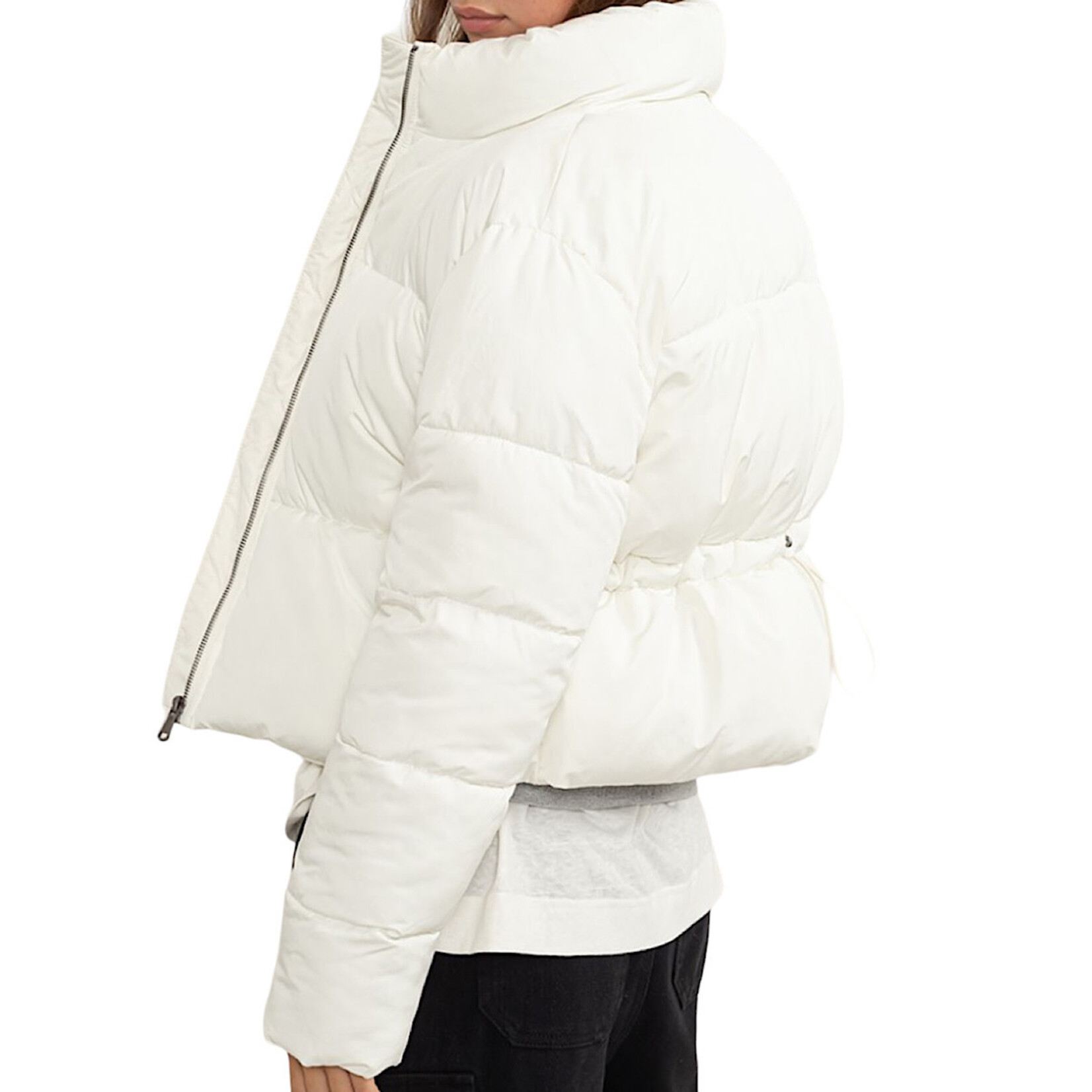 Cream Quilted Puffer Jacket