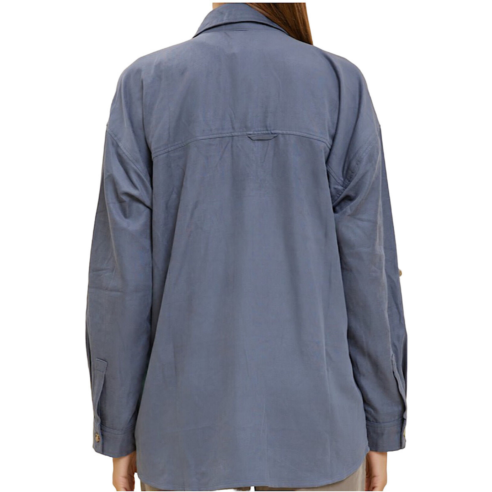 Slate Blue Lightweight Shacket