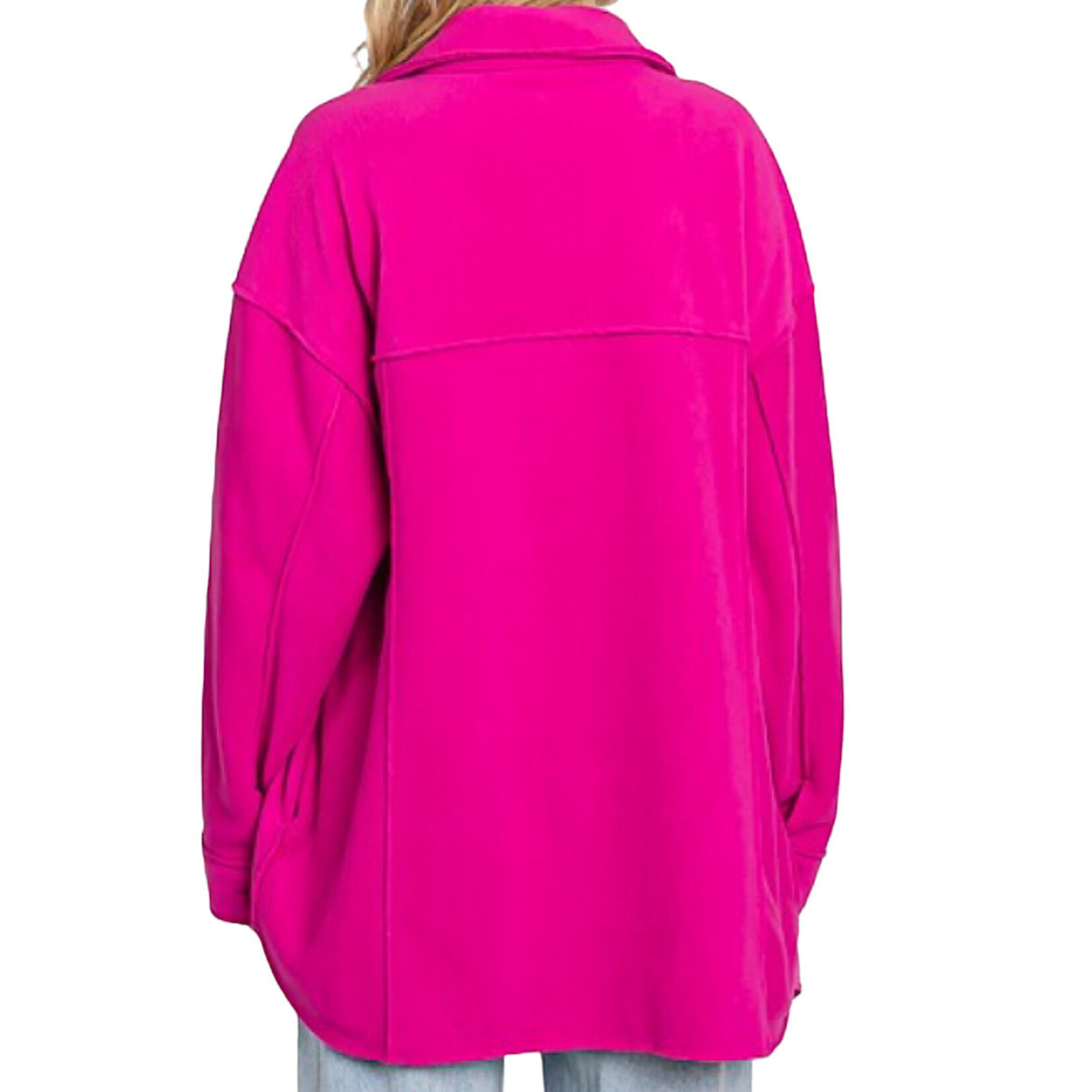 Plus Fuchsia Long Shacket