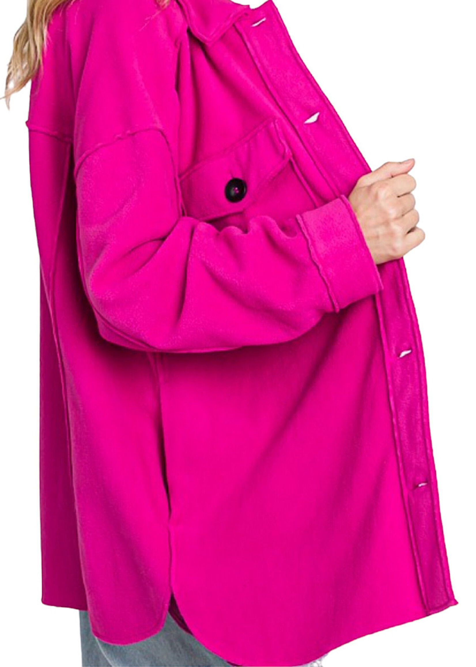 Plus Fuchsia Long Shacket