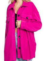 Plus Fuchsia Long Shacket