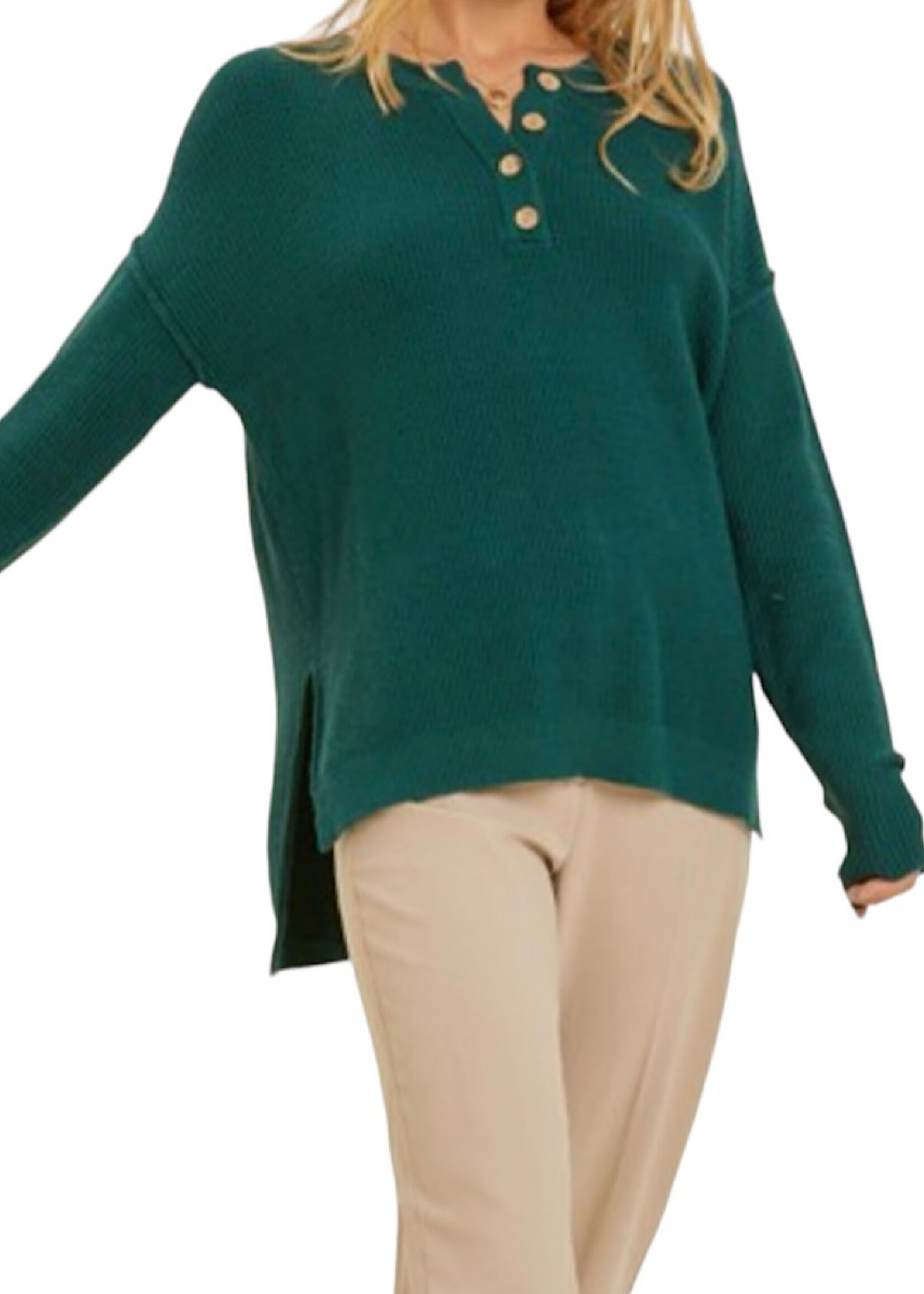 Hunter Sweater Top with Side Slits