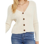Ivory Button Up Fuzzy Cardigan