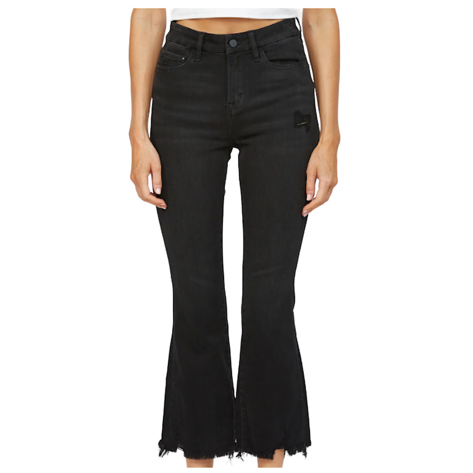 Mica Denim MDP-F149BK High Rise Crop Flare