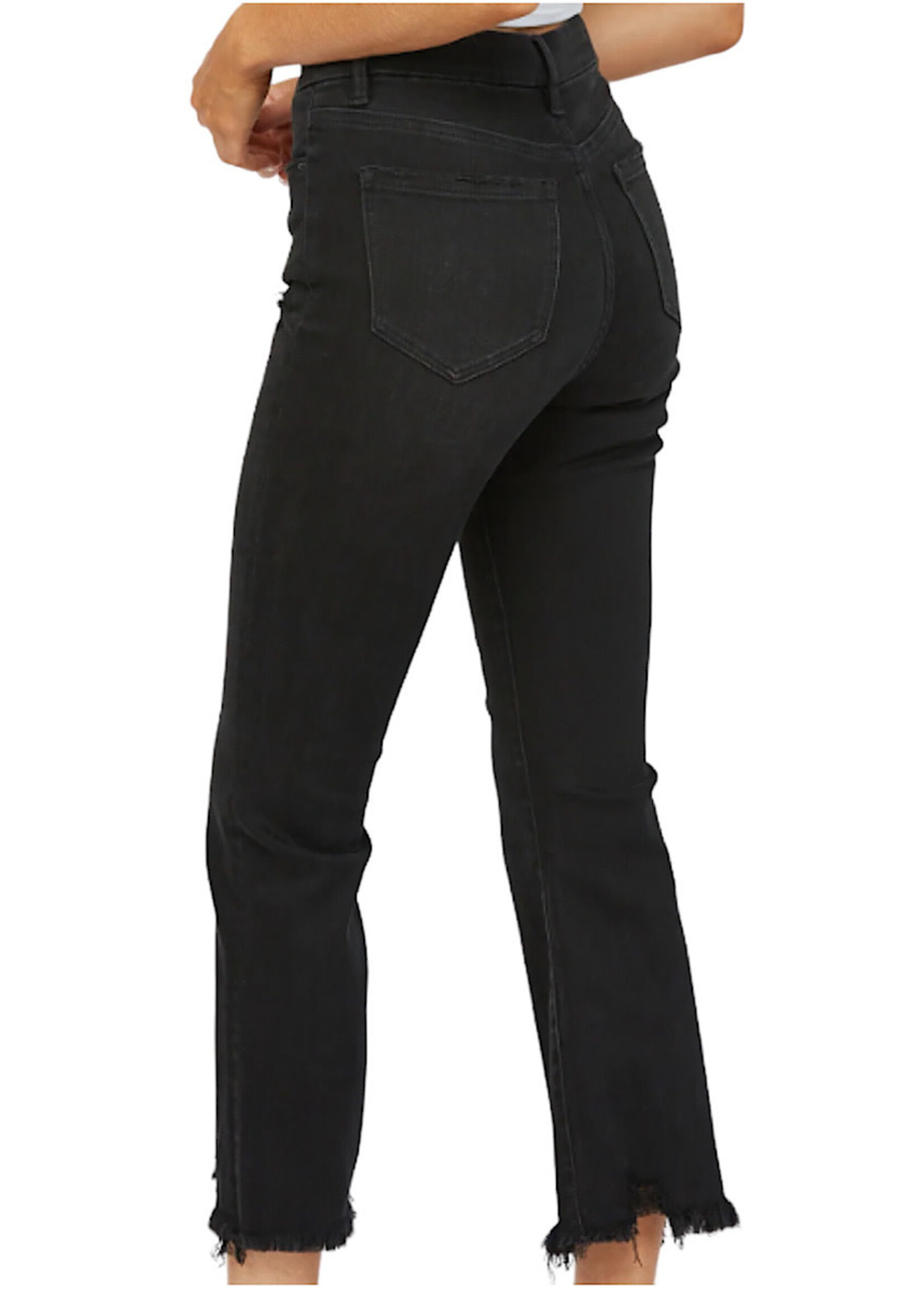 Mica Denim MDP-F149BK High Rise Crop Flare